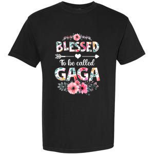 Womens Blessed To Be Called Gaga Shirt Funny Gaga Mother's Day Garment-Dyed Heavyweight T-Shirt