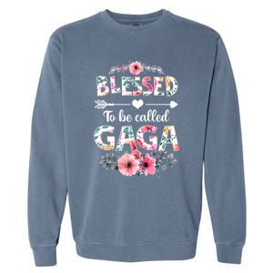 Womens Blessed To Be Called Gaga Shirt Funny Gaga Mother's Day Garment-Dyed Sweatshirt