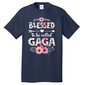 Womens Blessed To Be Called Gaga Shirt Funny Gaga Mother's Day Tall T-Shirt