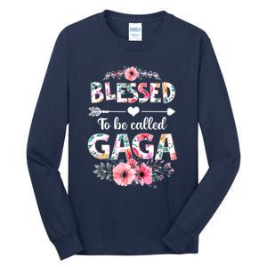 Womens Blessed To Be Called Gaga Shirt Funny Gaga Mother's Day Tall Long Sleeve T-Shirt