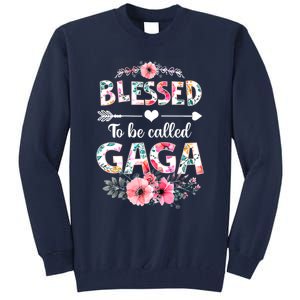 Womens Blessed To Be Called Gaga Shirt Funny Gaga Mother's Day Tall Sweatshirt