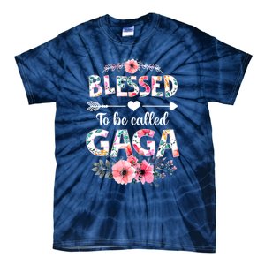 Womens Blessed To Be Called Gaga Shirt Funny Gaga Mother's Day Tie-Dye T-Shirt