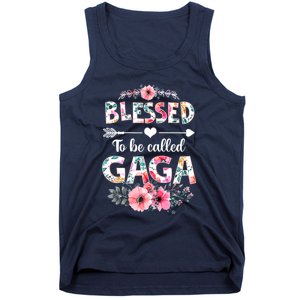 Womens Blessed To Be Called Gaga Shirt Funny Gaga Mother's Day Tank Top