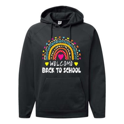 Welcome Back To School First Day of School Teachers Students Performance Fleece Hoodie