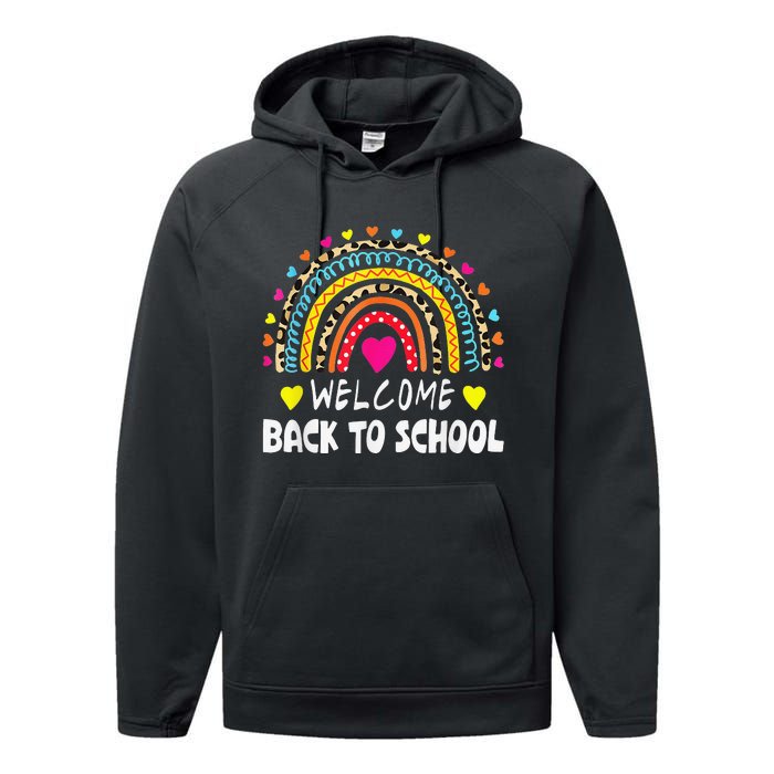 Welcome Back To School First Day of School Teachers Students Performance Fleece Hoodie