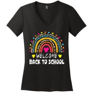 Welcome Back To School First Day of School Teachers Students Women's V-Neck T-Shirt