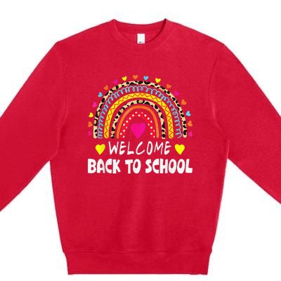 Welcome Back To School First Day of School Teachers Students Premium Crewneck Sweatshirt