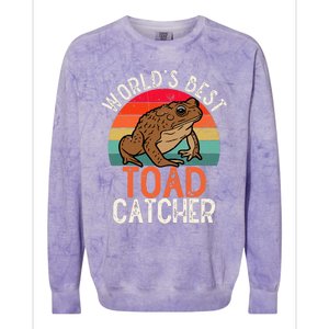 Worlds Best Toad Catcher Funny Amphibian Toad Colorblast Crewneck Sweatshirt