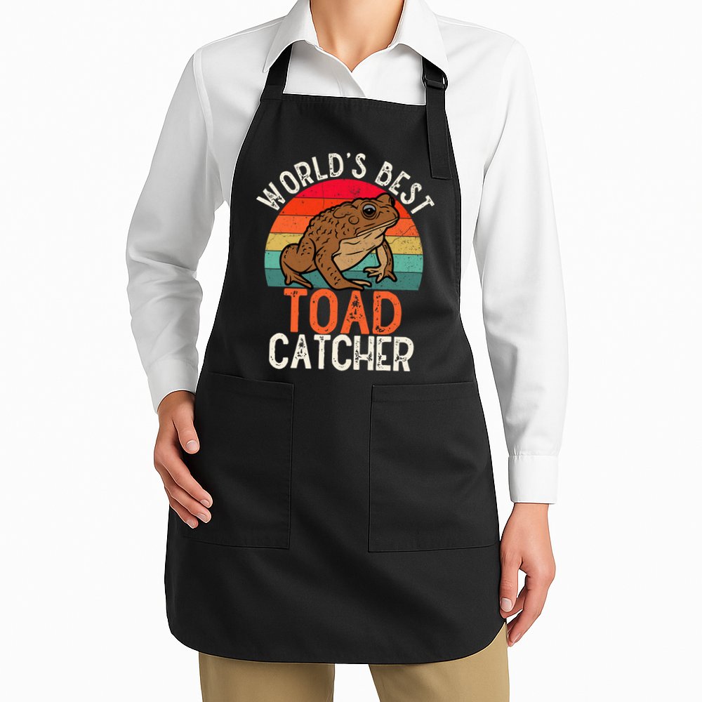 Worlds Best Toad Catcher Funny Amphibian Toad Apron