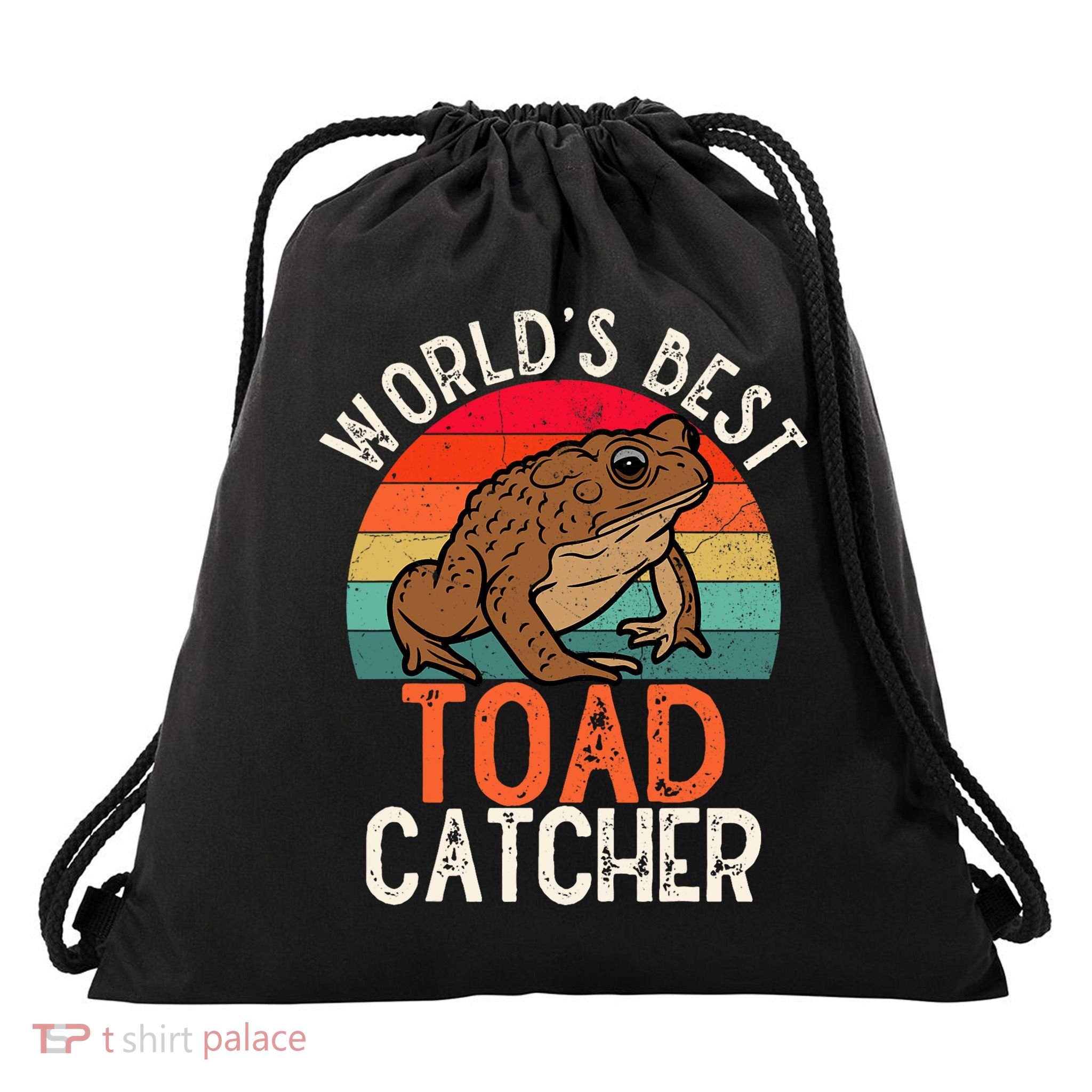 Worlds Best Toad Catcher Funny Amphibian Toad Drawstring Bag