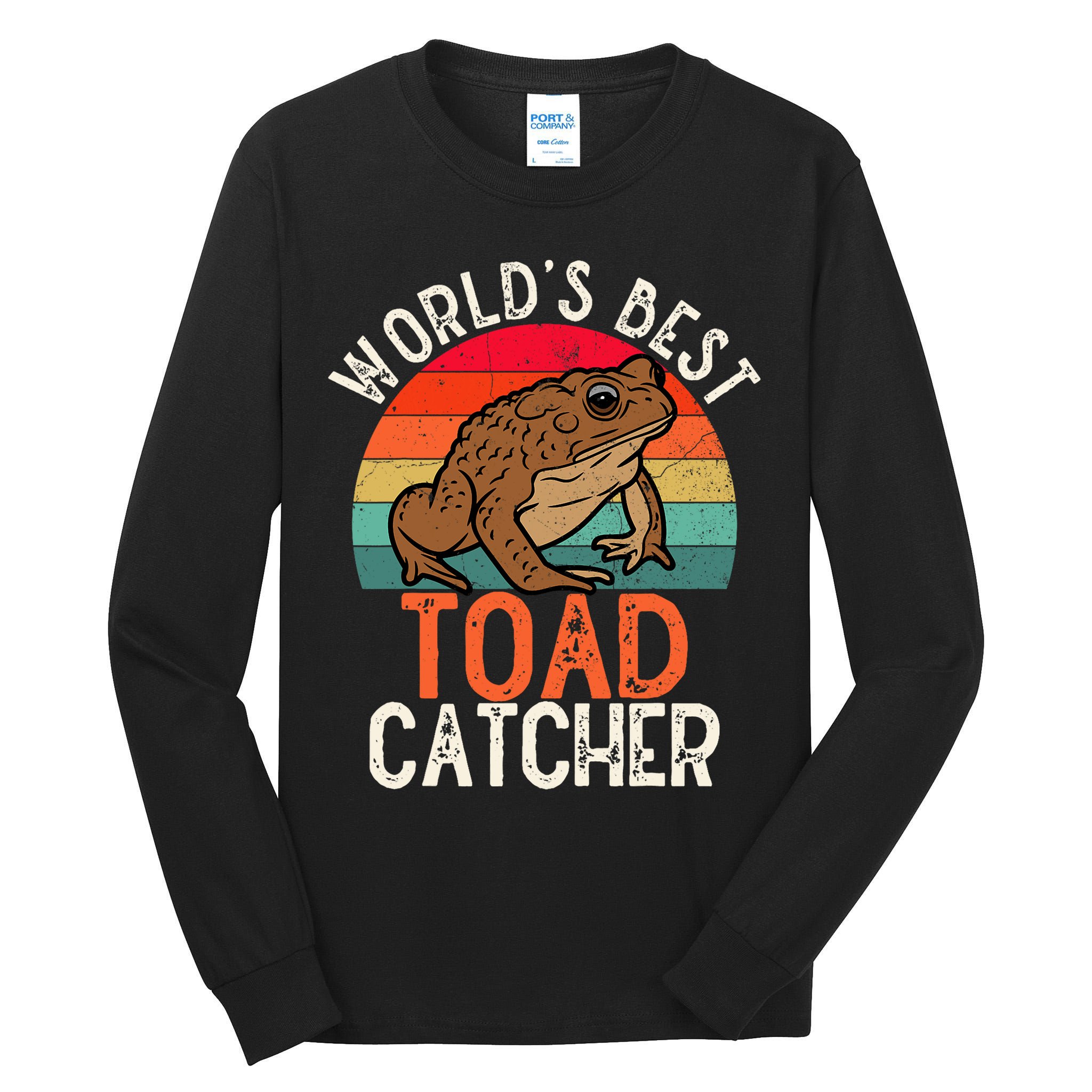 Worlds Best Toad Catcher Funny Amphibian Toad Tall Long Sleeve T-Shirt