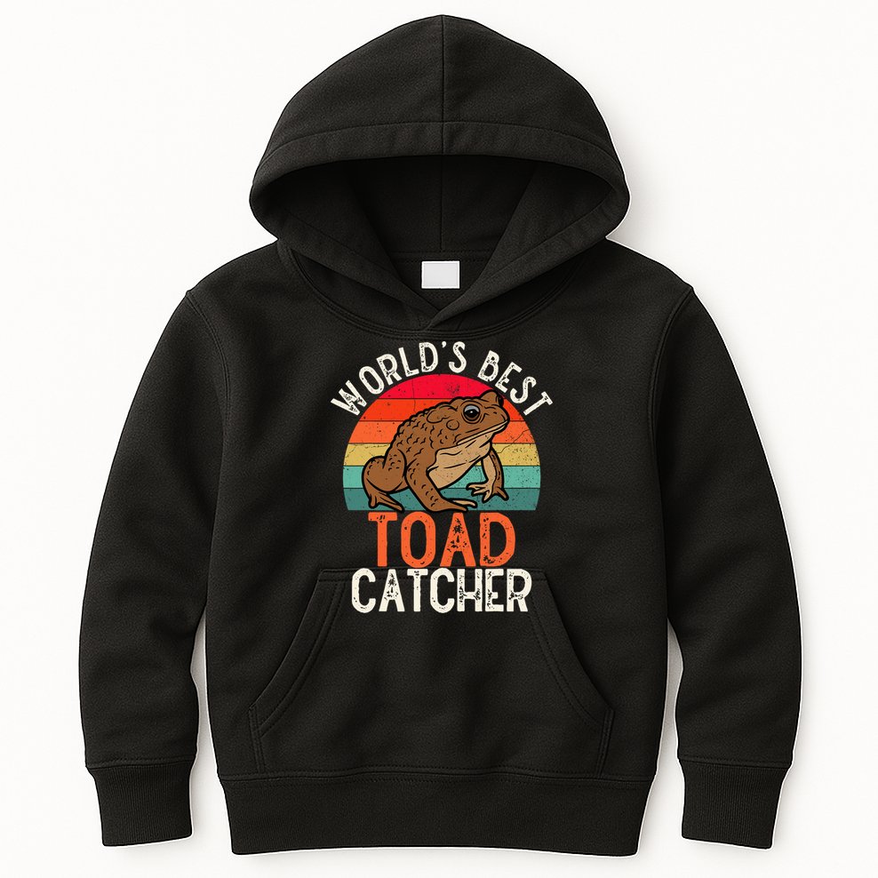 Worlds Best Toad Catcher Funny Amphibian Toad Kids Hoodie