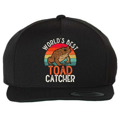 Worlds Best Toad Catcher Funny Amphibian Toad Wool Snapback Cap