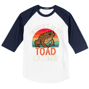 Worlds Best Toad Catcher Funny Amphibian Toad Baseball Sleeve Shirt