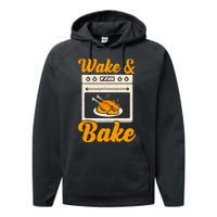 Wake Bake Turkey Feast Meal Dinner Chef Funny Thanksgiving Performance Fleece Hoodie