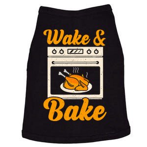 Wake Bake Turkey Feast Meal Dinner Chef Funny Thanksgiving Doggie Tank