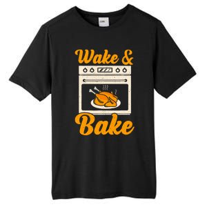 Wake Bake Turkey Feast Meal Dinner Chef Funny Thanksgiving Tall Fusion ChromaSoft Performance T-Shirt