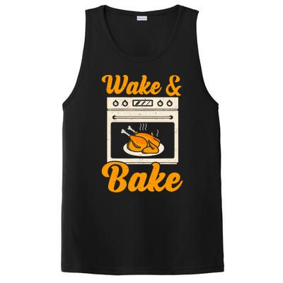 Wake Bake Turkey Feast Meal Dinner Chef Funny Thanksgiving PosiCharge Competitor Tank