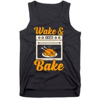 Wake Bake Turkey Feast Meal Dinner Chef Funny Thanksgiving Tank Top