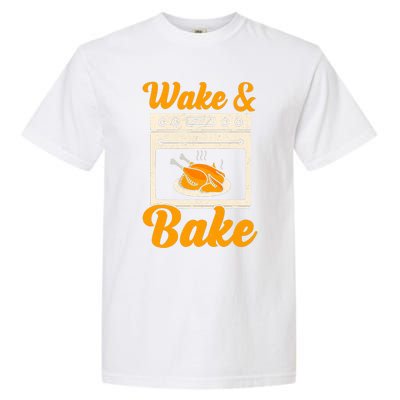 Wake Bake Turkey Feast Meal Dinner Chef Funny Thanksgiving Garment-Dyed Heavyweight T-Shirt