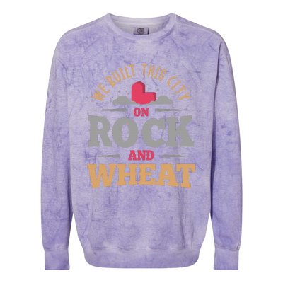 We Built This City On Rock And Wheat Or Board Game Colorblast Crewneck Sweatshirt