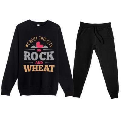 We Built This City On Rock And Wheat Or Board Game Premium Crewneck Sweatsuit Set