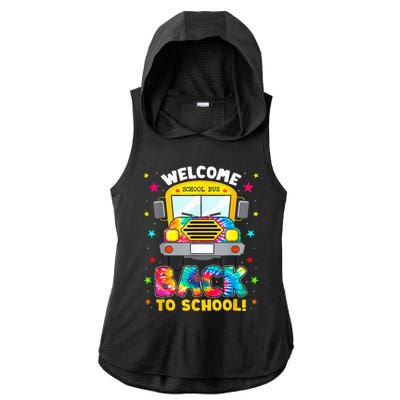 Welcome Back To School Funny Outfit School Bus Driver Ladies PosiCharge Tri-Blend Wicking Draft Hoodie Tank