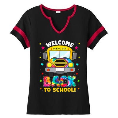 Welcome Back To School Funny Outfit School Bus Driver Ladies Halftime Notch Neck Tee