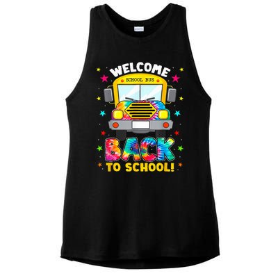 Welcome Back To School Funny Outfit School Bus Driver Ladies PosiCharge Tri-Blend Wicking Tank