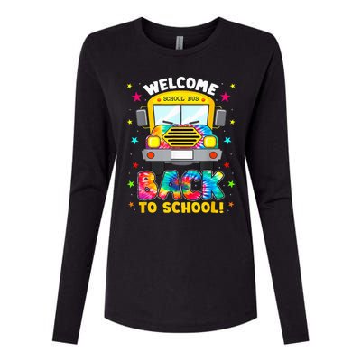 Welcome Back To School Funny Outfit School Bus Driver Womens Cotton Relaxed Long Sleeve T-Shirt