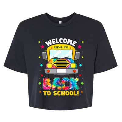 Welcome Back To School Funny Outfit School Bus Driver Bella+Canvas Jersey Crop Tee