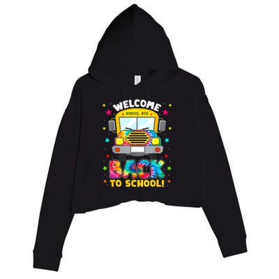 Welcome Back To School Funny Outfit School Bus Driver Crop Fleece Hoodie