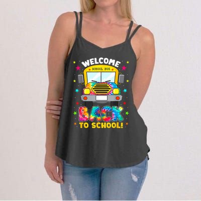 Welcome Back To School Funny Outfit School Bus Driver Women's Strappy Tank