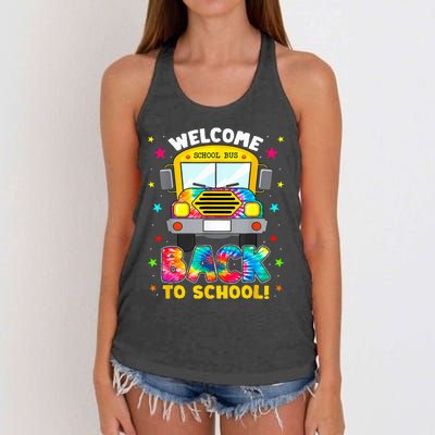 Welcome Back To School Funny Outfit School Bus Driver Women's Knotted Racerback Tank