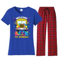 Welcome Back To School Funny Outfit School Bus Driver Women's Flannel Pajama Set