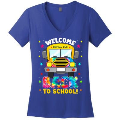 Welcome Back To School Funny Outfit School Bus Driver Women's V-Neck T-Shirt