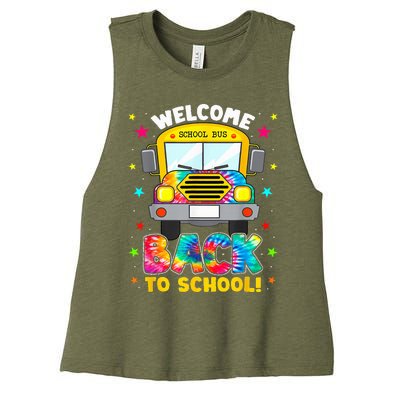 Welcome Back To School Funny Outfit School Bus Driver Women's Racerback Cropped Tank