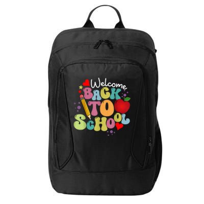 Welcome Back To School Happy First Day Of School Teachers City Backpack