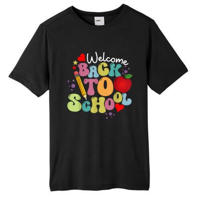 Welcome Back To School Happy First Day Of School Teachers Tall Fusion ChromaSoft Performance T-Shirt