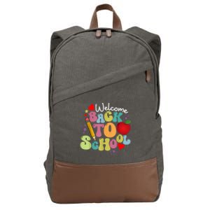 Welcome Back To School Happy First Day Of School Teachers Cotton Canvas Backpack