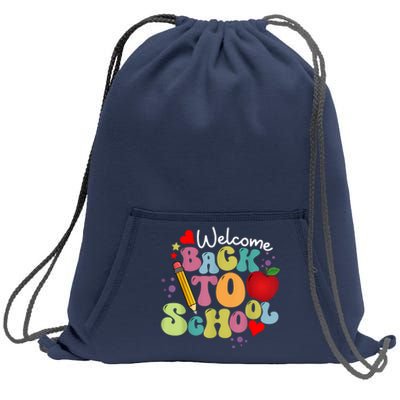 Welcome Back To School Happy First Day Of School Teachers Sweatshirt Cinch Pack Bag