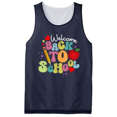 Welcome Back To School Happy First Day Of School Teachers Mesh Reversible Basketball Jersey Tank