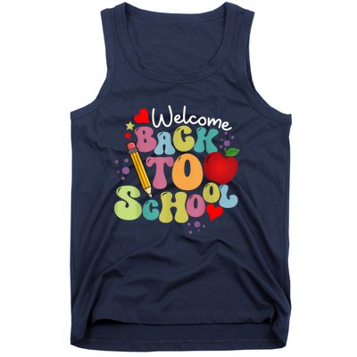 Welcome Back To School Happy First Day Of School Teachers Tank Top