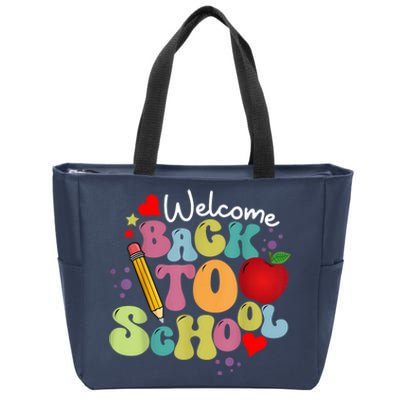 Welcome Back To School Happy First Day Of School Teachers Zip Tote Bag