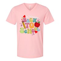 Welcome Back To School Happy First Day Of School Teachers V-Neck T-Shirt