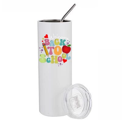 Welcome Back To School Happy First Day Of School Teachers Stainless Steel Tumbler