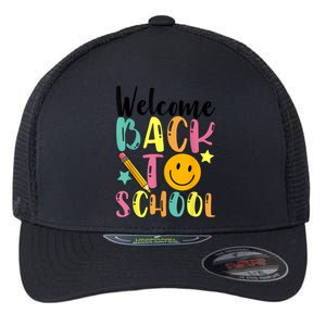 Welcome Back To School First Day Of School Teachers Flexfit Unipanel Trucker Cap