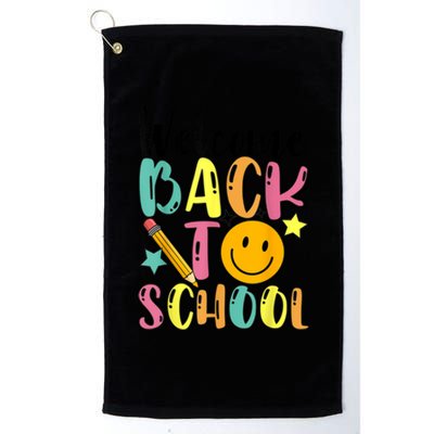 Welcome Back To School First Day Of School Teachers Platinum Collection Golf Towel