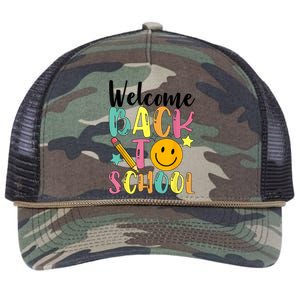 Welcome Back To School First Day Of School Teachers Retro Rope Trucker Hat Cap