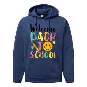 Welcome Back To School First Day Of School Teachers Performance Fleece Hoodie